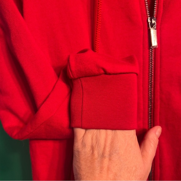 XS Armani Exchange Red Hoodie Zipped Two Pockets Sportive Youthful Casual - Picture 6 of 13